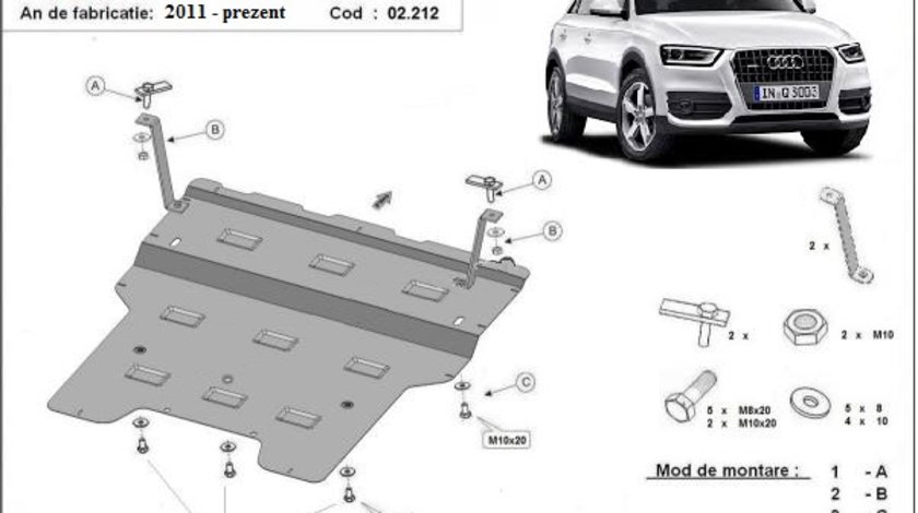 Scut motor metalic Audi Q3 2011-2018