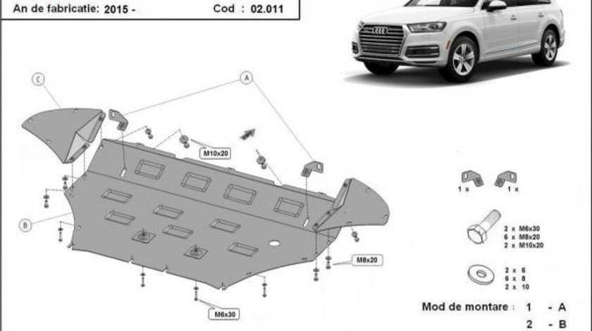 Scut motor metalic Audi Q7 2015-prezent