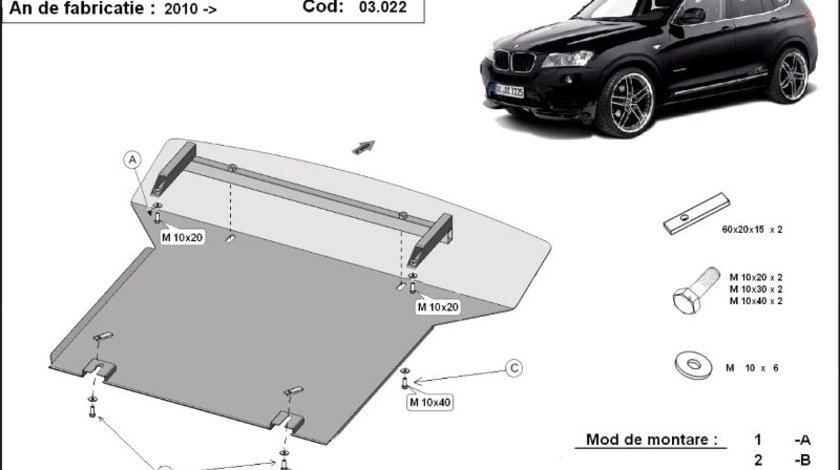 Scut motor metalic Bmw X3 F25 2010-2017