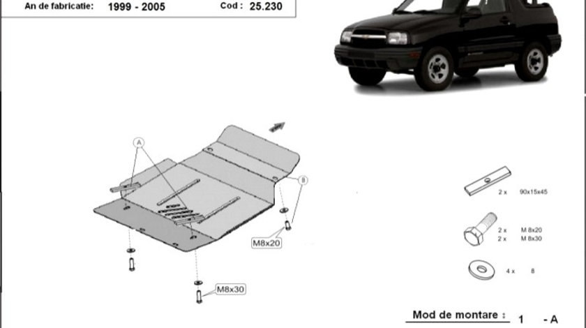 Scut motor metalic Chevrolet Tracker 1999-2005