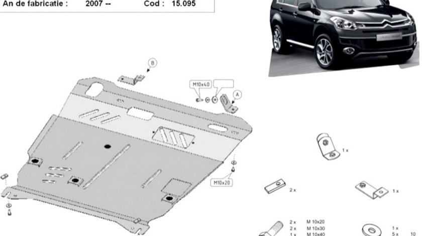 Scut motor metalic Citroen C-Crosser 2007-2012