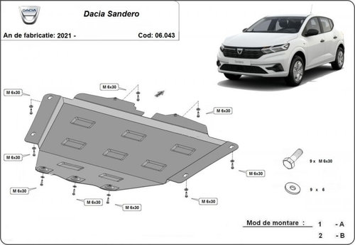 Scut motor metalic Dacia Sandero 2020-prezent