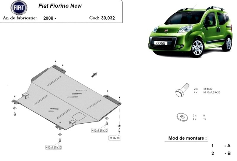 Scut motor metalic Fiat Fiorino 2008-prezent