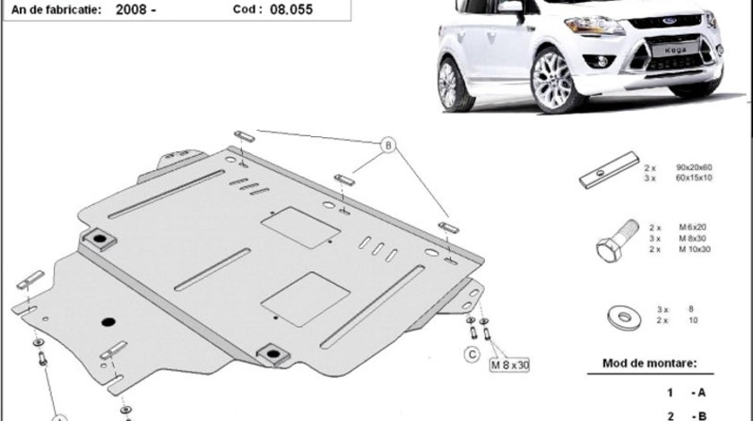 Scut motor metalic Ford Kuga 2008-2013