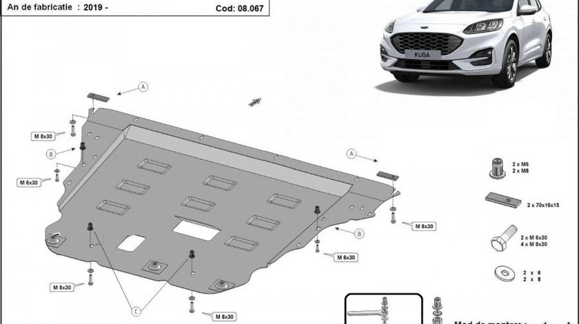 Scut motor metalic Ford Kuga 2019-prezent