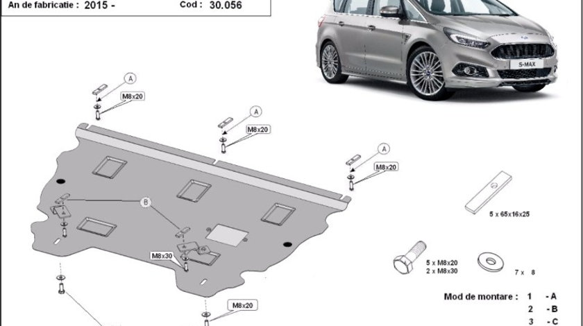 Scut motor metalic Ford S-Max 2015-prezent