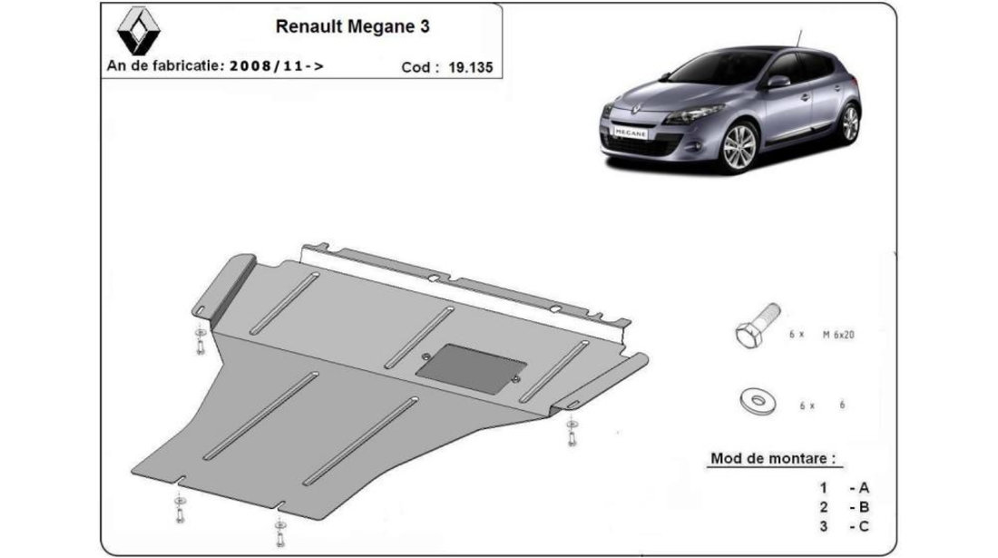 Scut motor metalic iii Renault MEGANE CC (2010->)[EZ0/1_] #5
