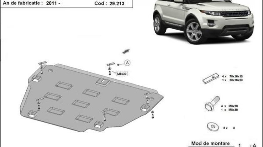 Scut motor metalic Land Rover Evoque 2011-2018