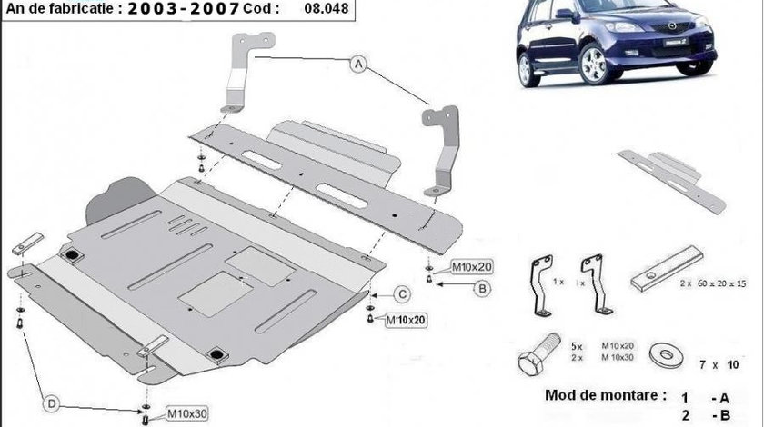 Scut motor metalic Mazda 2 2003-2007