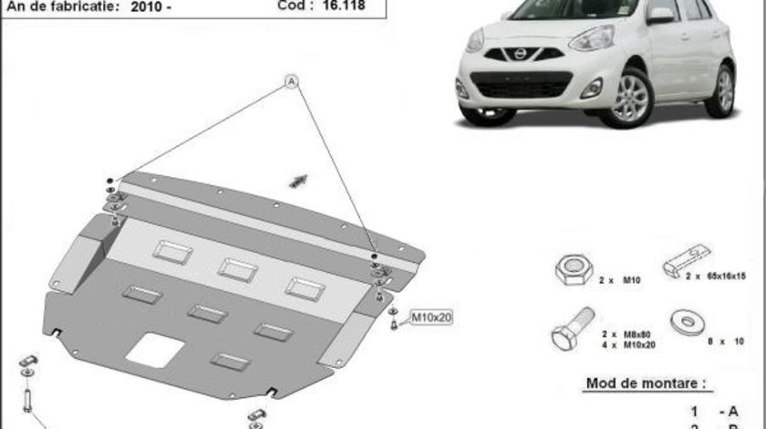 Scut motor metalic Nissan Micra K13 2010-2017