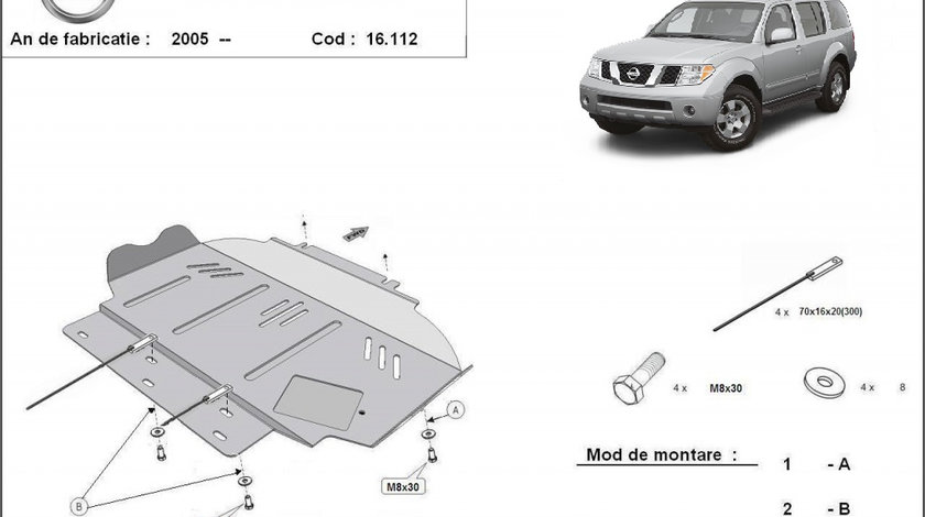 Scut motor metalic Nissan Pathfinder 2005-2014