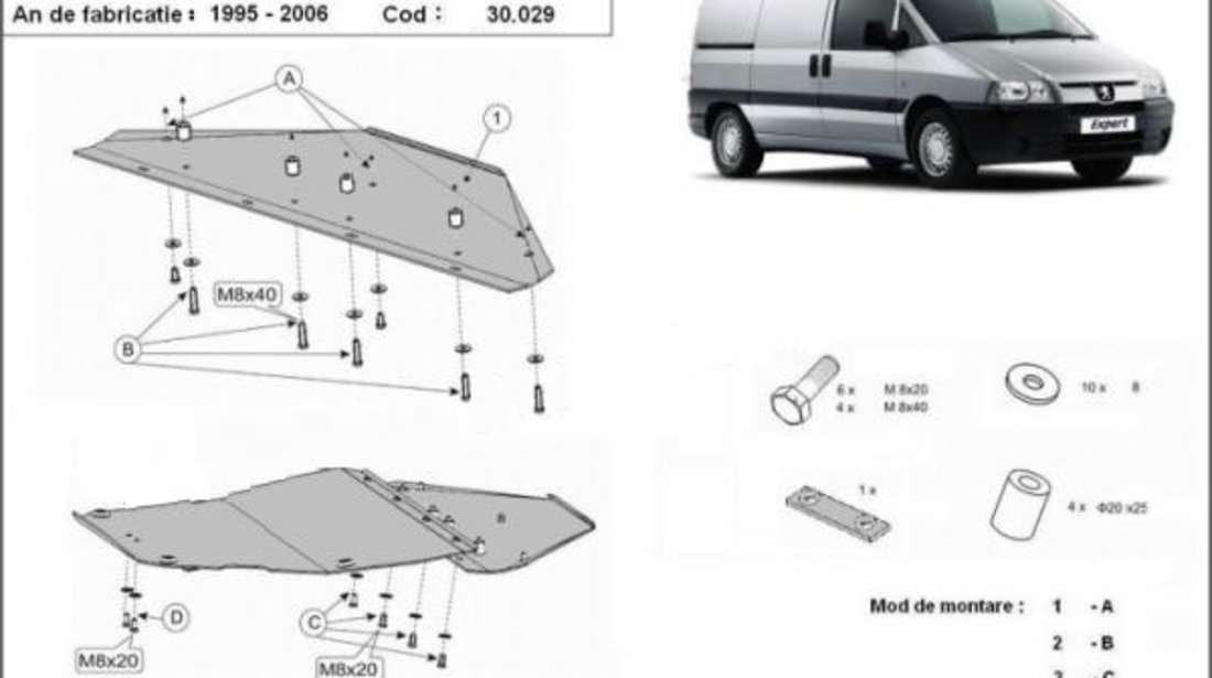 Scut motor metalic Peugeot Expert 1994-2006