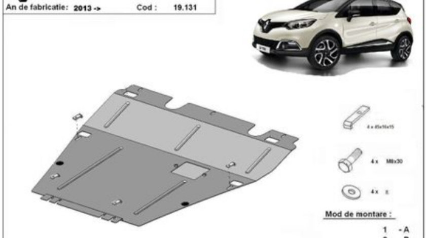 Scut motor metalic Renault Captur 2013-2019