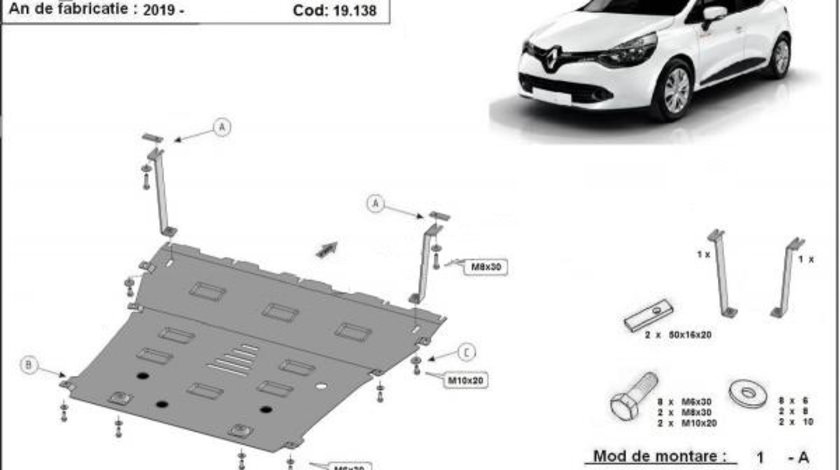 Scut motor metalic Renault Clio V 2019-prezent