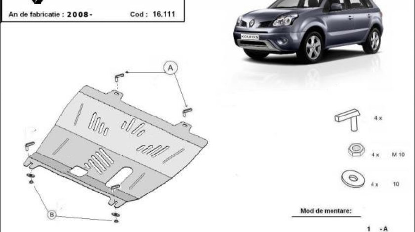 Scut motor metalic Renault Koleos 2008-2016