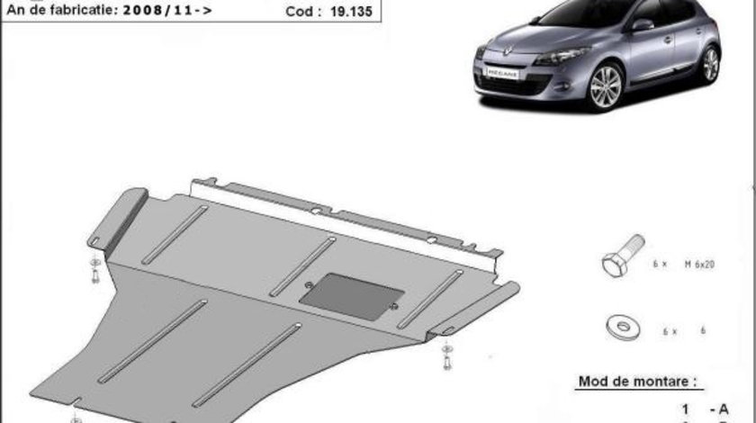 Scut motor metalic Renault Megane III 2009-2015