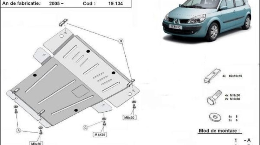 Scut motor metalic Renault Scenic 2003-2009