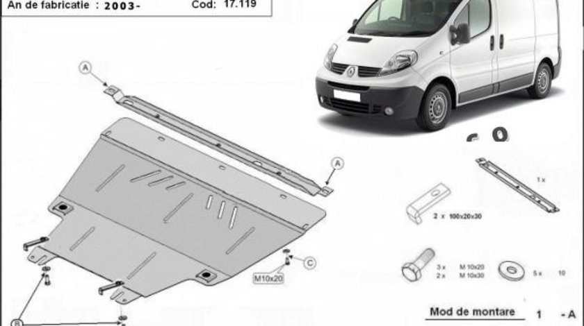 Scut motor metalic Renault Trafic 2003-2011