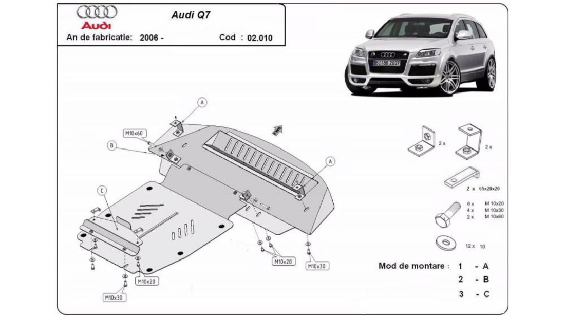 Scut motor metalic s-line Audi Q7 (2005-2009) [4L] #5