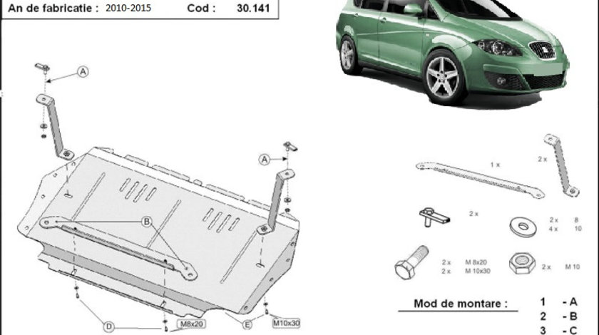 Scut motor metalic Seat Altea 1.9 PD TDI 2010-2015