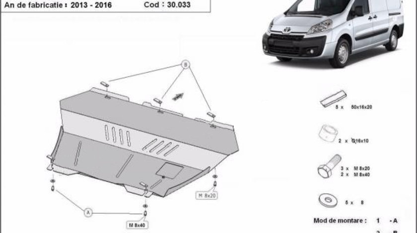 Scut motor metalic Toyota Proace 2013-2015