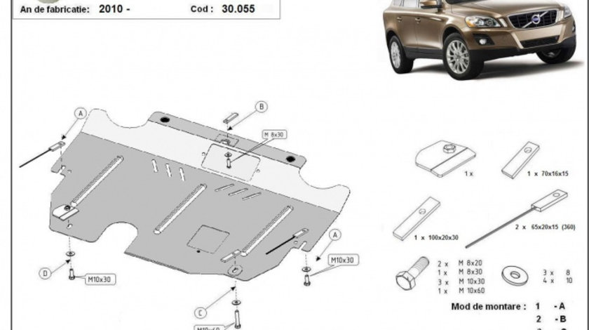 Scut motor metalic Volvo XC60 2008-2017