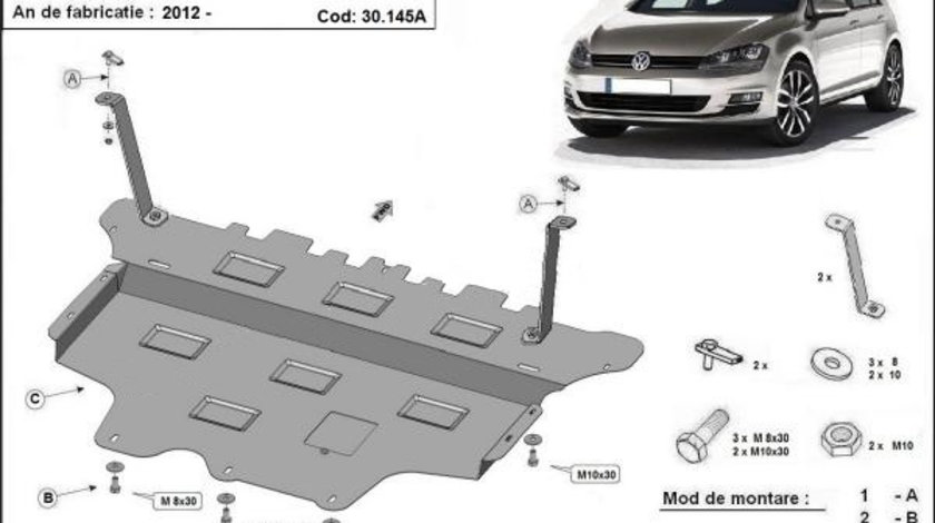 Scut motor metalic VW Golf 7 Cutie Automata 2012-2019