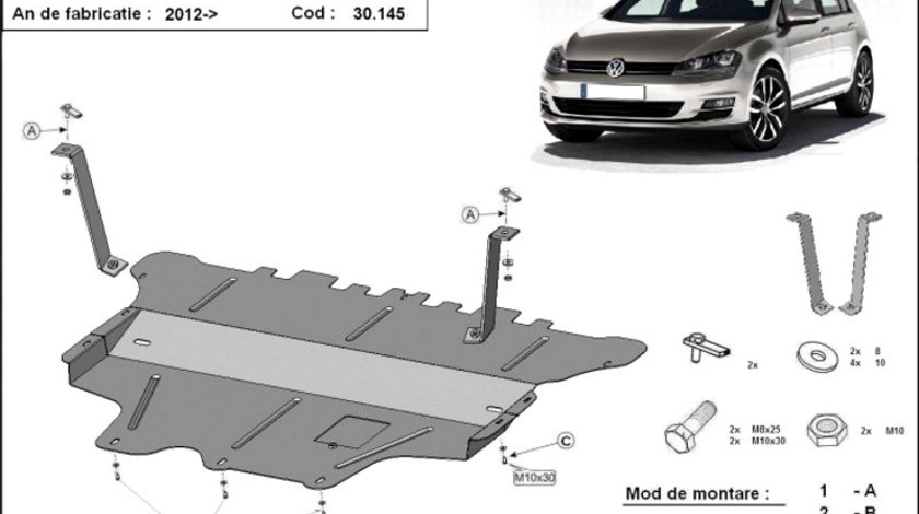 Scut motor metalic VW Golf 7 Cutie Manuala 2012-2019