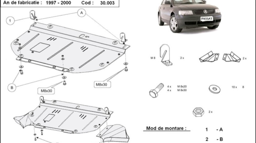 Scut motor metalic VW Passat B5 1996-2000