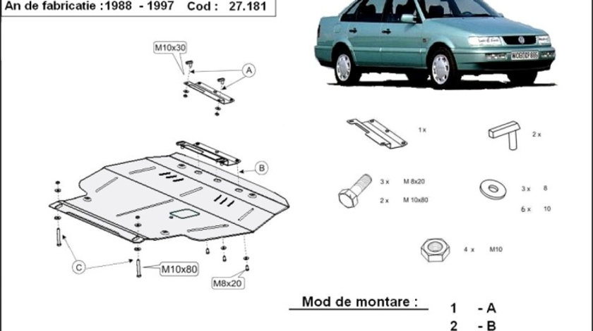 Scut motor metalic VW Passat - Diesel 35I 1988-1997