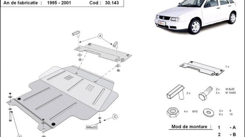 Scut motor metalic VW Polo 6N 1994-1999