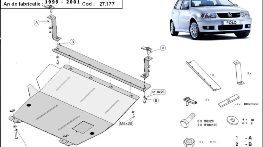 Scut motor metalic VW Polo 6N2 1999-2001