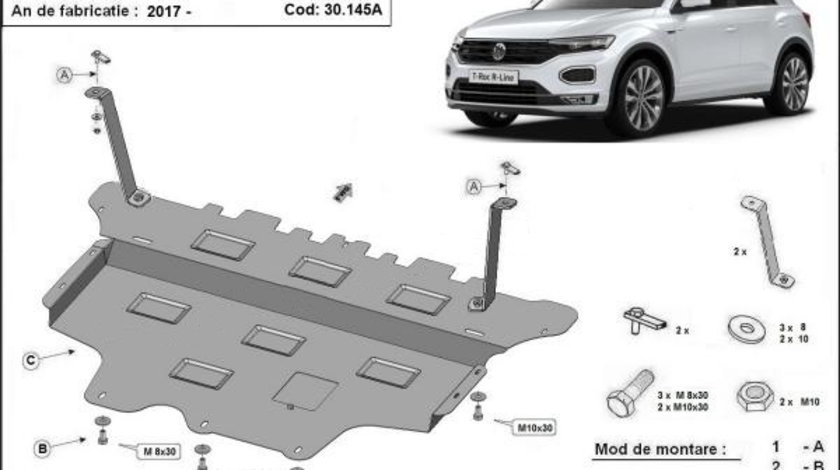 Scut motor metalic VW T-Roc Cutie Automata 2017-prezent