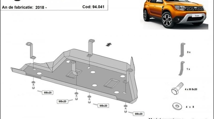 Scut rezervor AdBlue metalic Dacia Duster III 4x4 2018-prezent