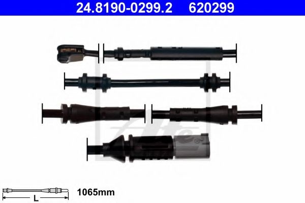 Senzor de avertizare,uzura placute de frana BMW Seria 7 (F01, F02, F03, F04) (2008 - 2015) ATE 24.8190-0299.2 piesa NOUA