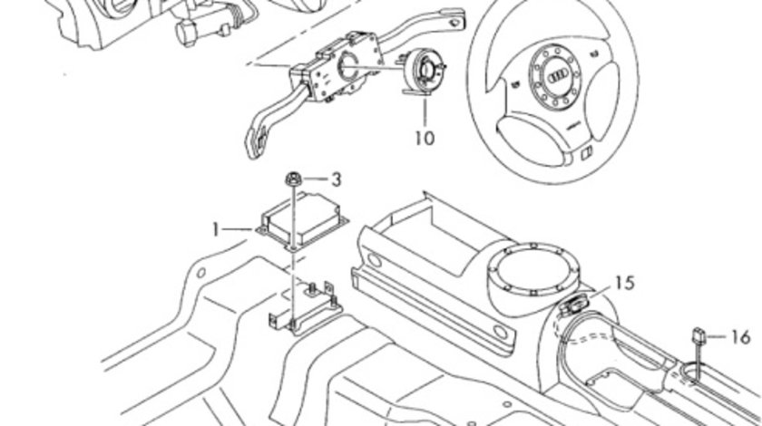 Senzor impact lateral 4B0959643D Audi A3 2.0TDI 2004 BKD OEM 4B0959643D