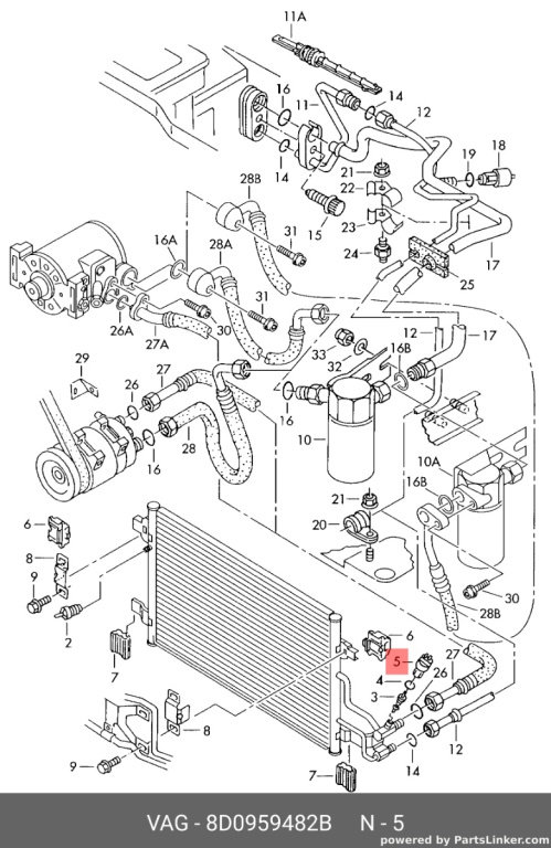 Senzor presiune AC Audi A6 4B (C5) Sedan 20032.5 TDI OEM 8D0959482B