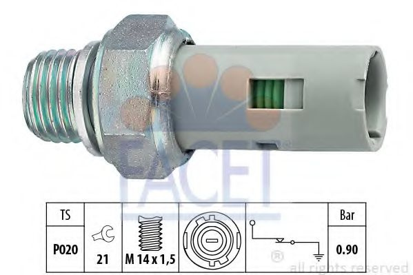 Senzor presiune ulei RENAULT KANGOO Express (FC0/1) (1997 - 2007) FACET 7.0153 piesa NOUA