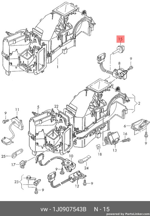 Senzor temperatura interior Audi A4 B6 1.9 TDI 2002 AWX OEM 1J0907543B