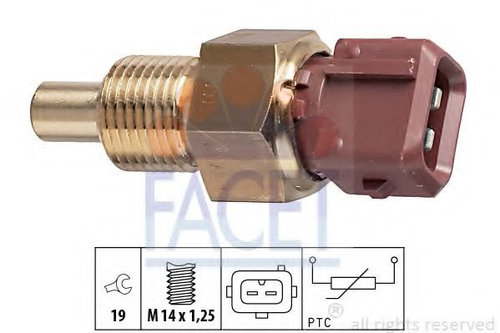 Senzor,temperatura lichid de racire FIAT SCUDO caroserie (220L) (1996 - 2006) FACET 7.3308 piesa NOU...