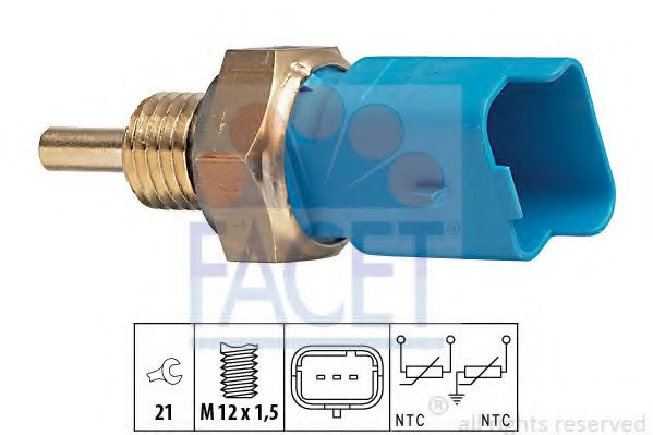 Senzor,temperatura lichid de racire FIAT SCUDO caroserie (220L) (1996 - 2006) FACET 7.3291 piesa NOUA