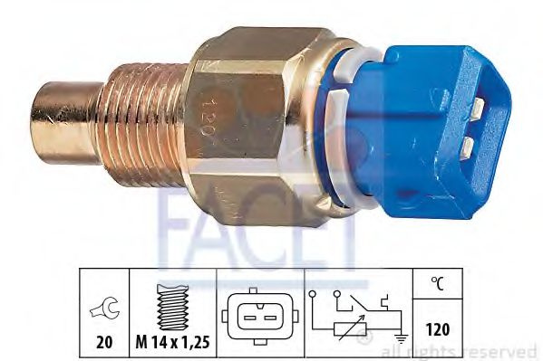 Senzor,temperatura lichid de racire PEUGEOT BOXER caroserie (230L) (1994 - 2002) FACET 7.3558 piesa NOUA