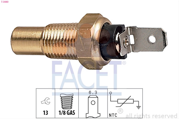 Senzor,temperatura Lichid De Racire; Senzor,temperatura Lichid De Racire; Senzor,temperatura Lichid De Racire Facet Opel 7.3080