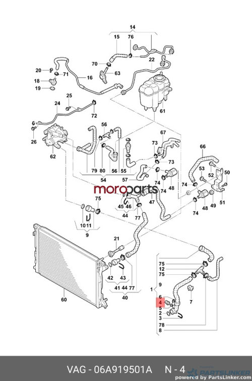 Senzor temperatura lichid racire 06A919501A Vw Passat B6 2.0 TDI 2006 BKP OEM 06A919501A