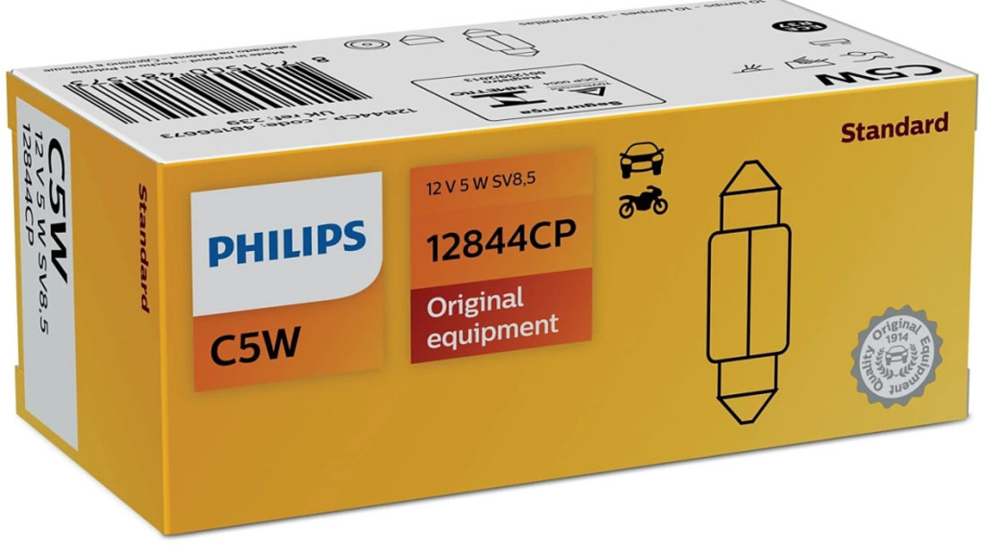 Set 10 Buc Bec Philips C5W 12V 5W 12844CP