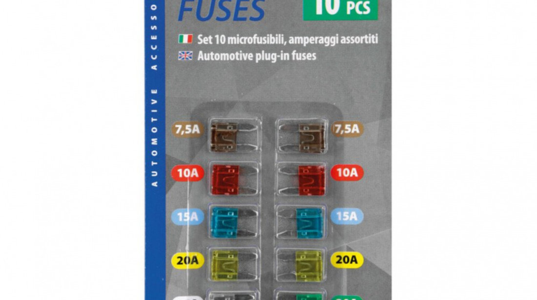 Set 10 Buc Sigurante Auto Lampa Micro Blades Fuses LAM70085