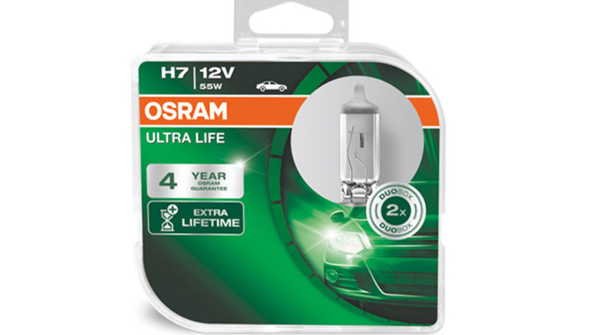 SET 2 BECURI 12V H7 55 W ULTRA LIFE OSRAM 64210ULT DUO OSRAM