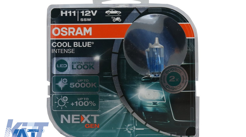 Set 2 Becuri Auto-Moto Halogen NEXT GEN Osram Cool Blue Intense H11 64211CBN-HCB 12V