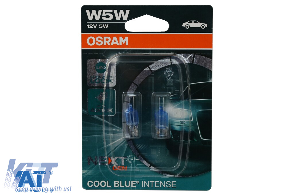 Set 2 Becuri Auto Osram COOL BLUE INTENSE NEXT GEN 2825CBN-02B W5W 12V  Blister #70076364