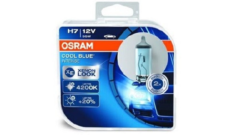 Set 2 becuri Osram H7 Cool Blue Intense 12V 55W 64210CBI-HCB piesa NOUA